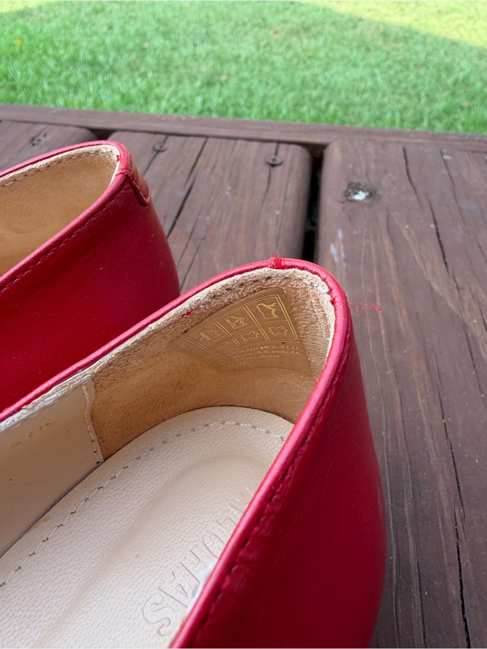 ALOHAS Por Do Sol Red Leather Mary Jane Ballet Flats EU 37 US 6.5 $190 - Picture 6 of 15